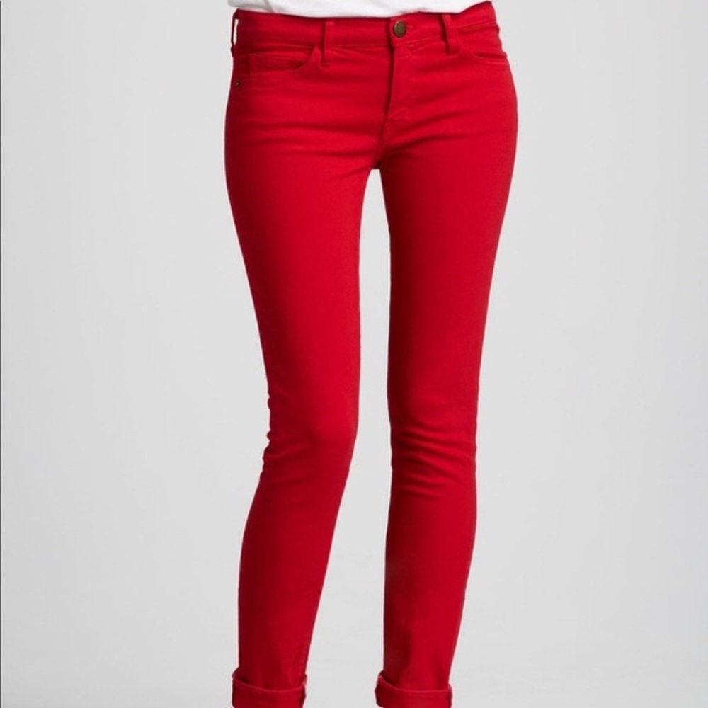 CURRENT ELLIOTT The Rolled Skinny in Caution Red size 25